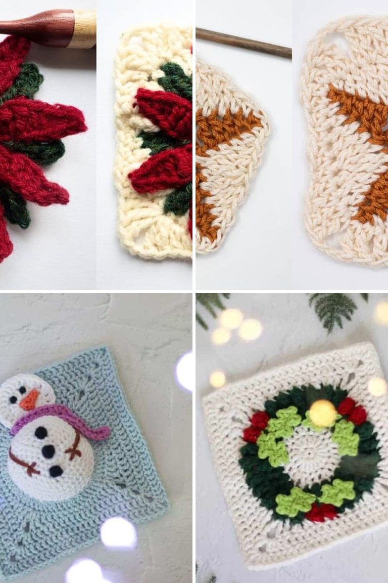 12 Christmas Granny Square Free Patterns