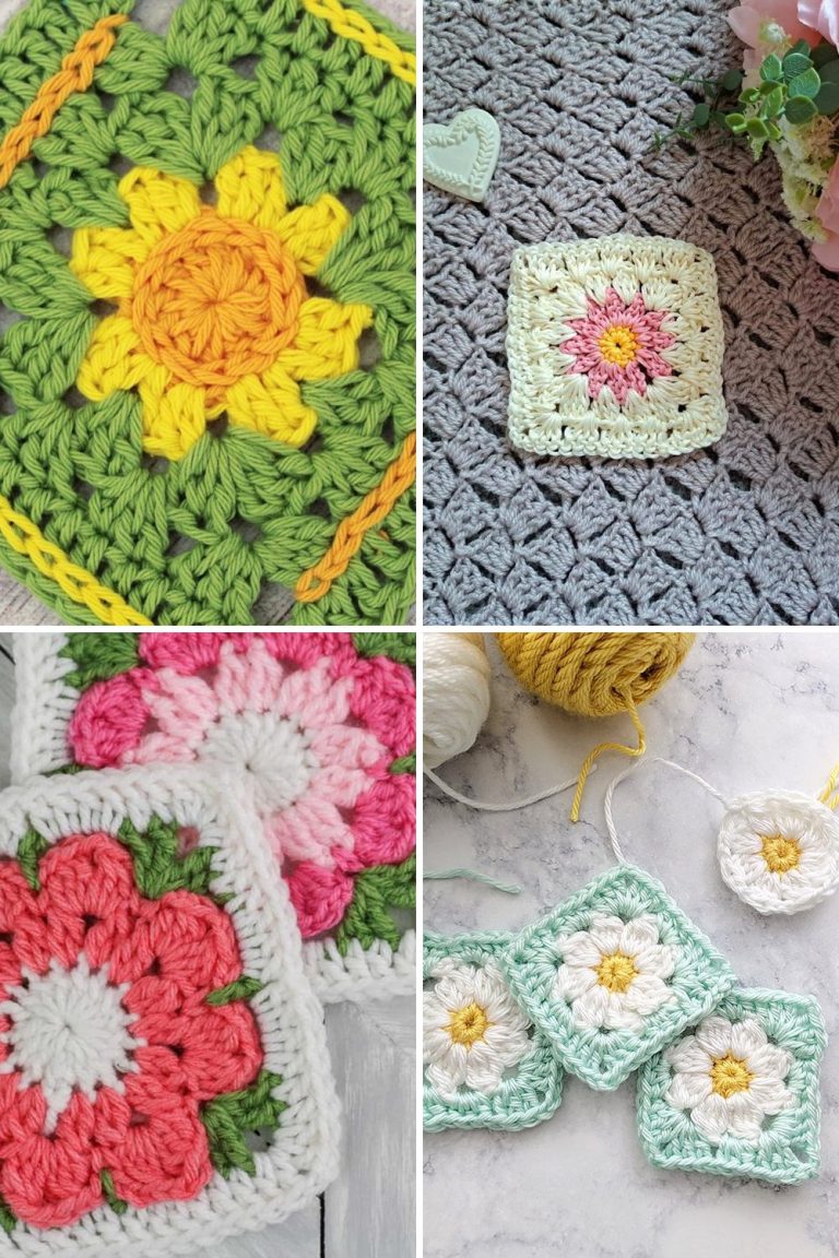 12 Flower Granny Square Patterns and Ideas