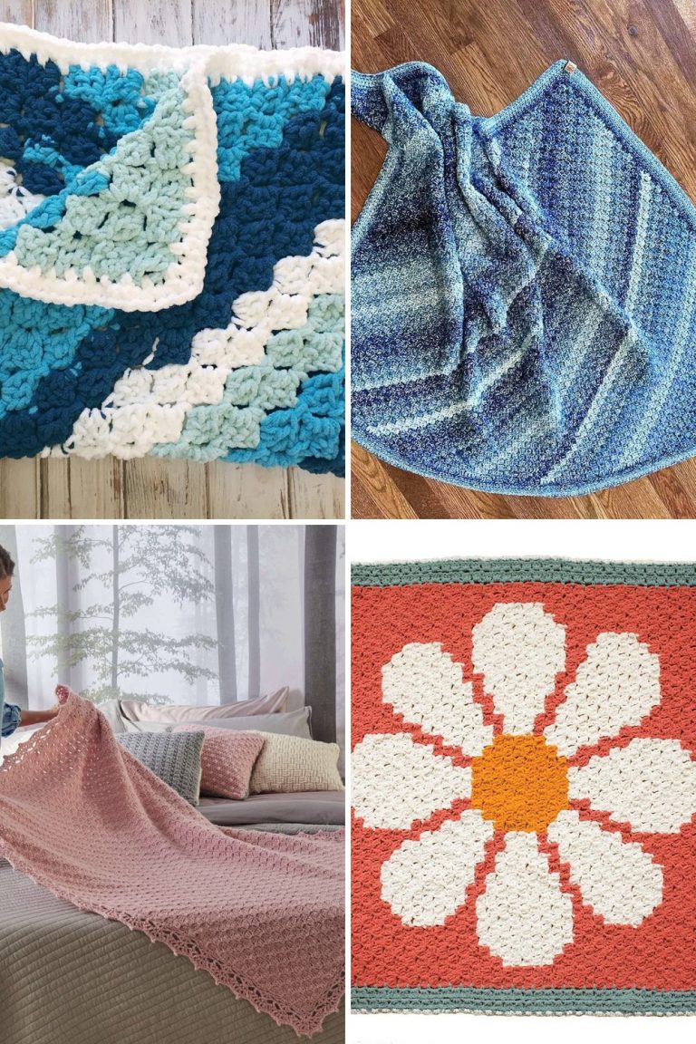 12 Free C2C Crochet Blanket Patterns