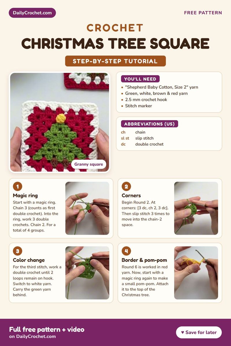 Granny Square Christmas Tree (Knit and Crochet Daily) free crochet pattern by Gabriela