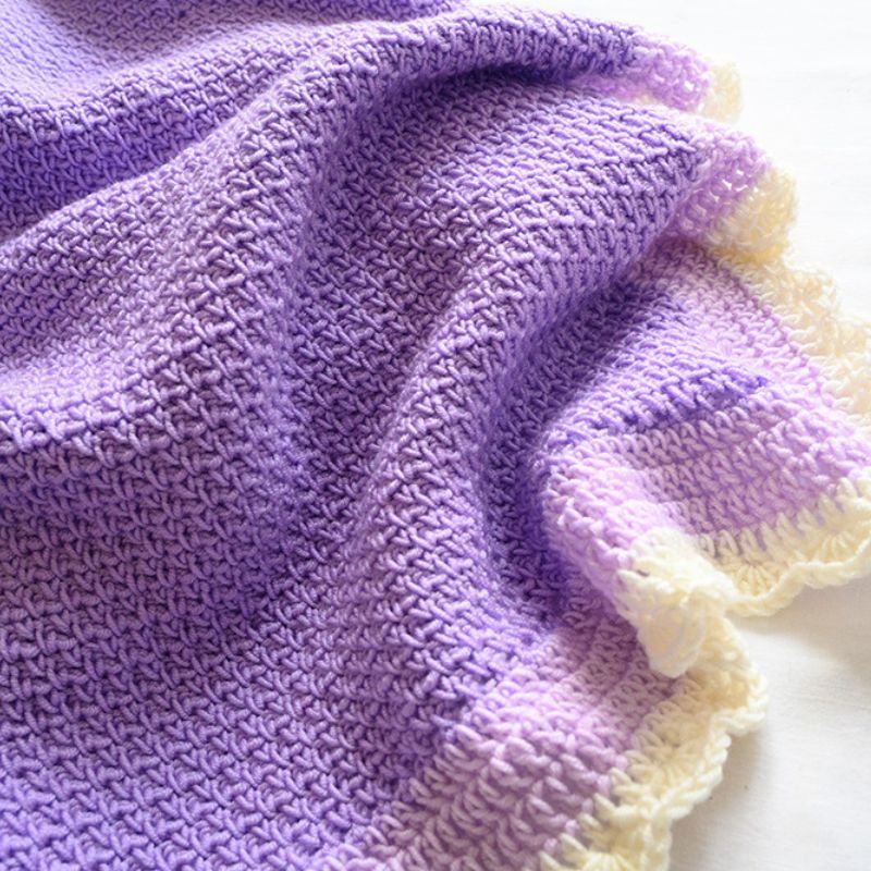 Crochet Moss Stitch Baby Blanket free crochet pattern by Louise Bollanos
