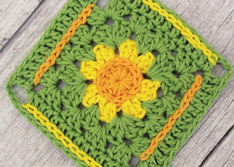 Summer Lawn Granny Square free crochet pattern by Heather C Gibbs