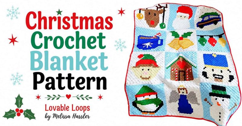 Corner-to-Corner Christmas Blanket (12 Panels) free crochet pattern by Melissa Hassler