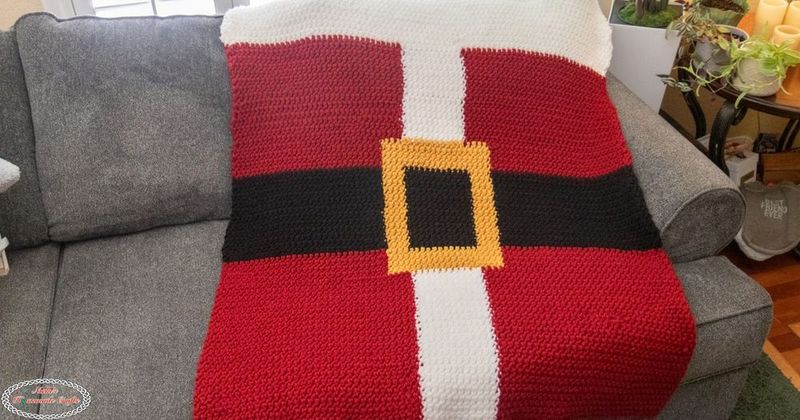 Thermal Crochet Santa Blanket free crochet pattern by Nicole Riley