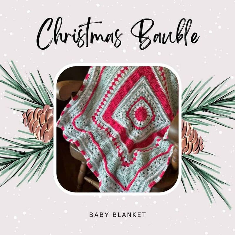Christmas Bauble Baby Blanket free crochet pattern by Debra Field
