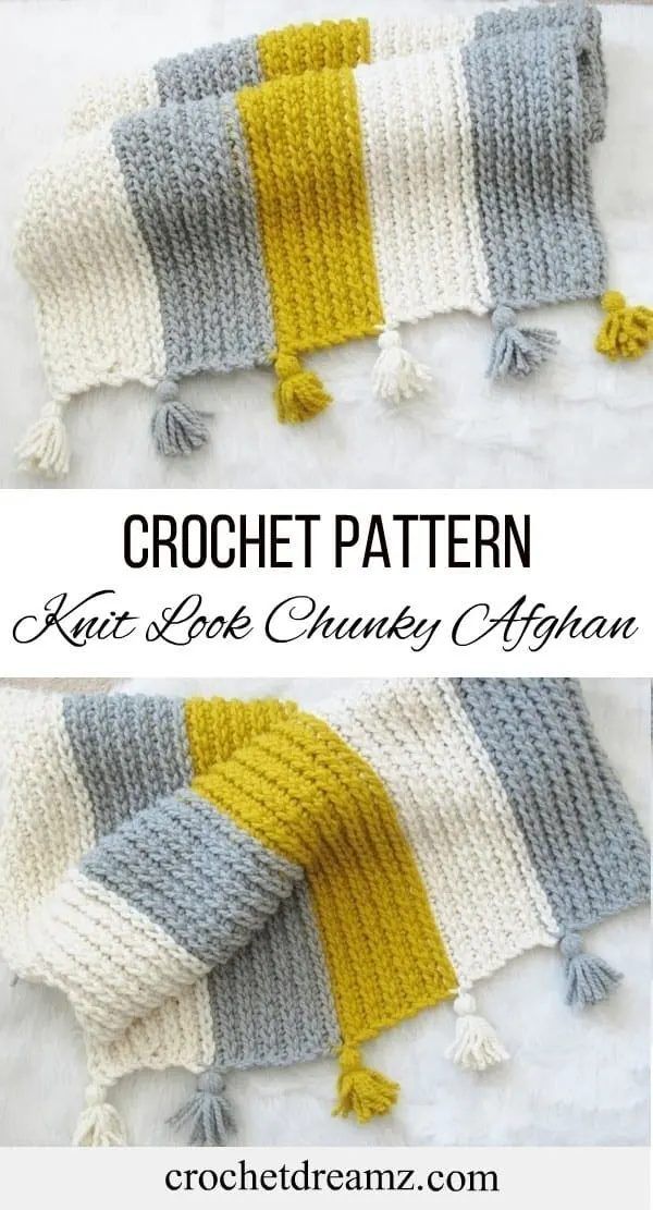 Knit-Look Chunky Afghan free crochet pattern by Shehnaaz