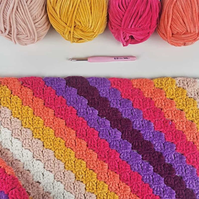 Quick & Colorful C2C Baby Blanket free crochet pattern by Carmen