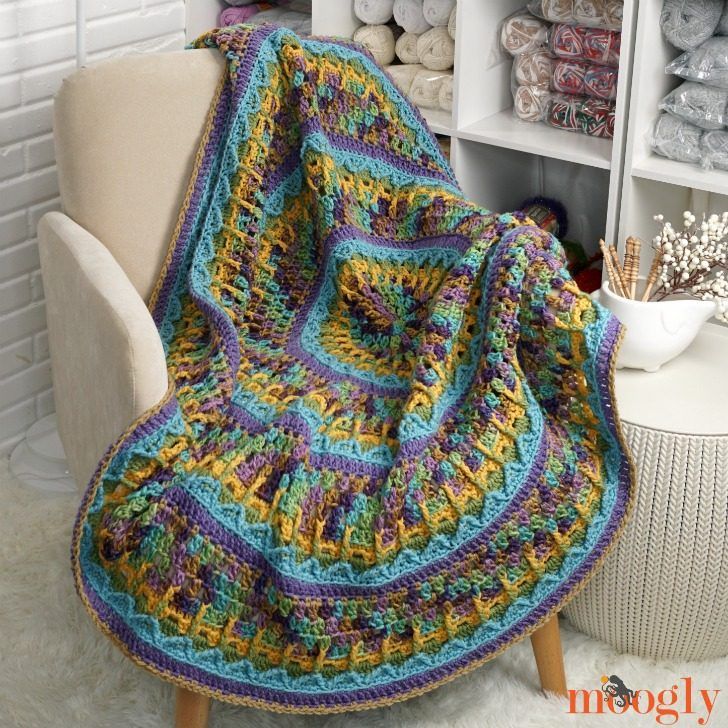 Waterlily Throw free crochet pattern by Tamara Kelly