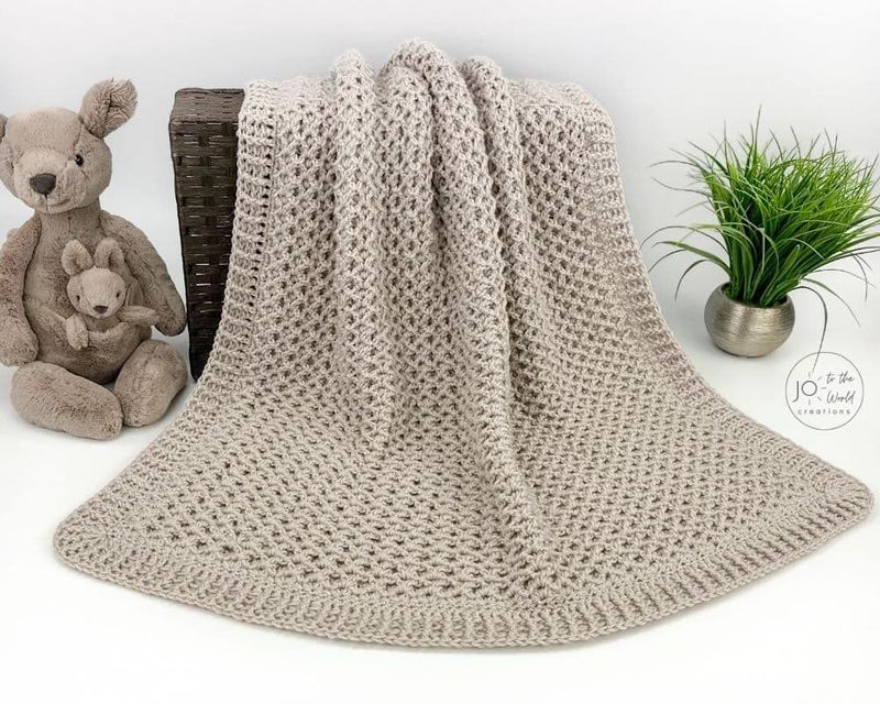 Textured V-Stitch Blanket free crochet pattern by Jo