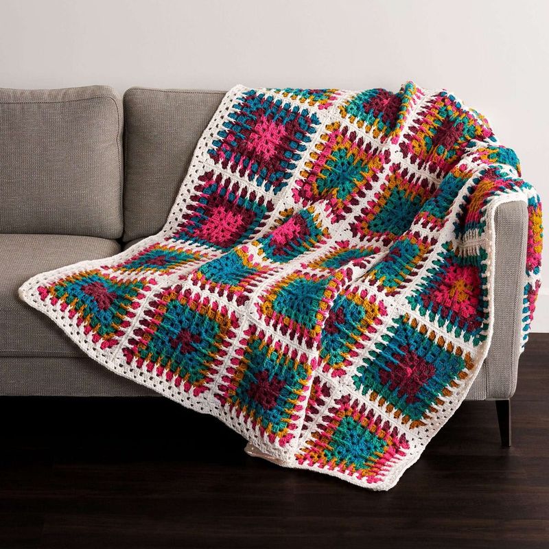 Crochet Kaleidoscope Throw free crochet pattern by Red Heart