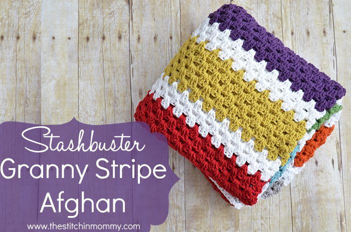 Stashbuster Granny Stripe Afghan free crochet pattern by Amy Ramnarine