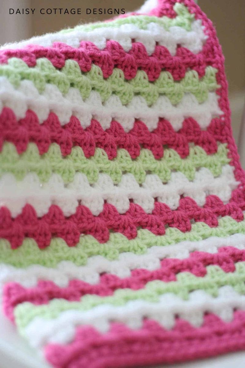 Granny Stripe Crochet Blanket (Doll Size) free crochet pattern by Lauren Brown