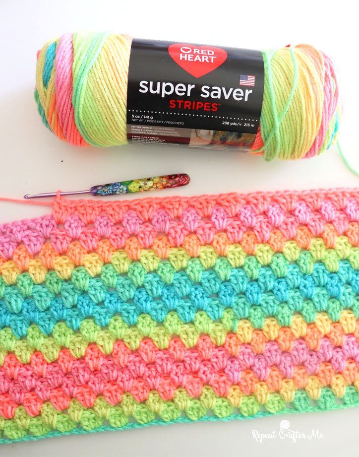 Granny Stripe Crochet Blanket (Retro Stripe) free crochet pattern by Sarah