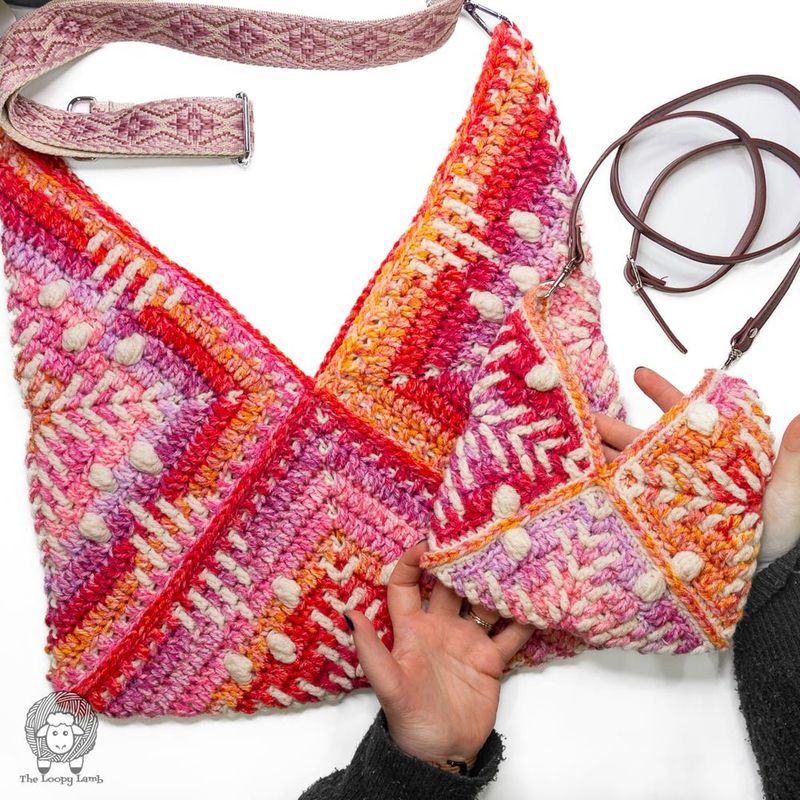 Pink Lemonade Granny Square Bag free crochet pattern by Ashley Parker