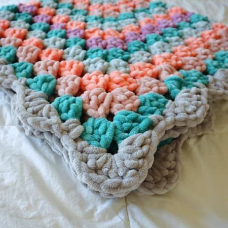 Giant Continuous Granny Square Blanket free crochet pattern by Crystal Martin