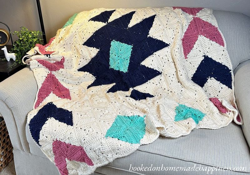 Southwest Granny Square Blanket free crochet pattern by Breann