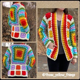 Granny Square Cardigan With Pockets free crochet pattern by Emily Ann (Ravelry)