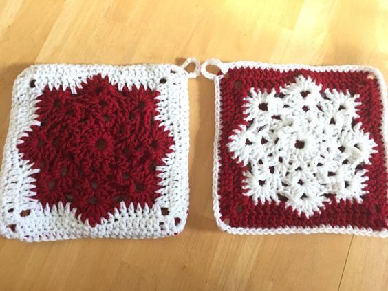 Crochet Snowflake Granny Square (Handmade Learning Here) free crochet pattern by Handmade Learning Here