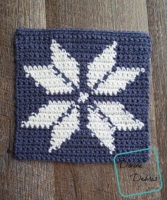 Tapestry Snowflake Afghan Square free crochet pattern by Amber