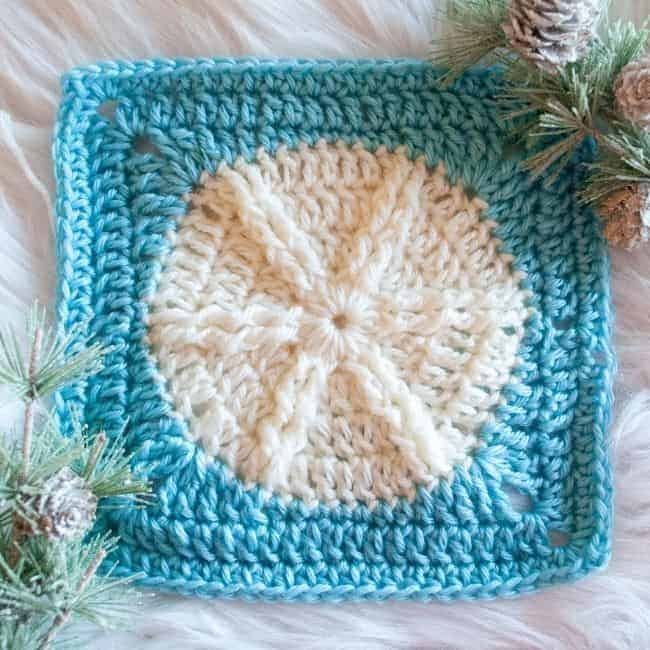 Textured Snowflake Square free crochet pattern by Suzanne